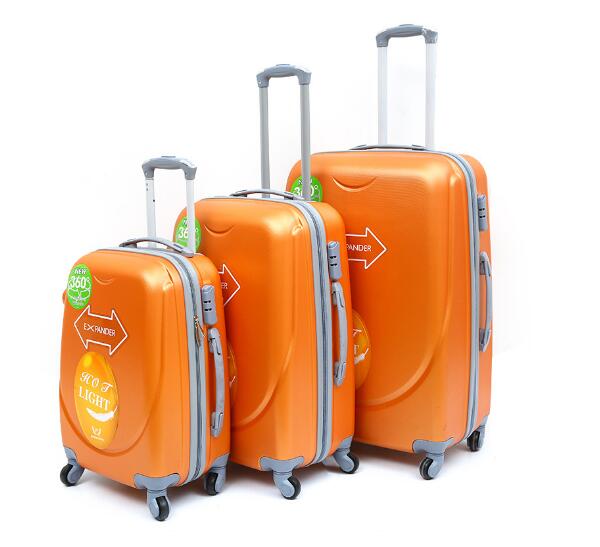 Hot sale 4 wheels 20 24 28 inches three pcs sets ABS trolley luggages